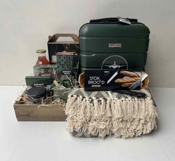 Houten Krat met Reiskoffer